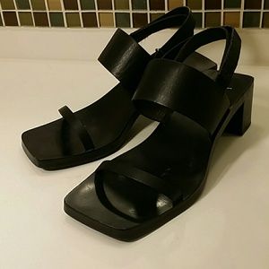 Calvin Klein black leather sandal velcro strap